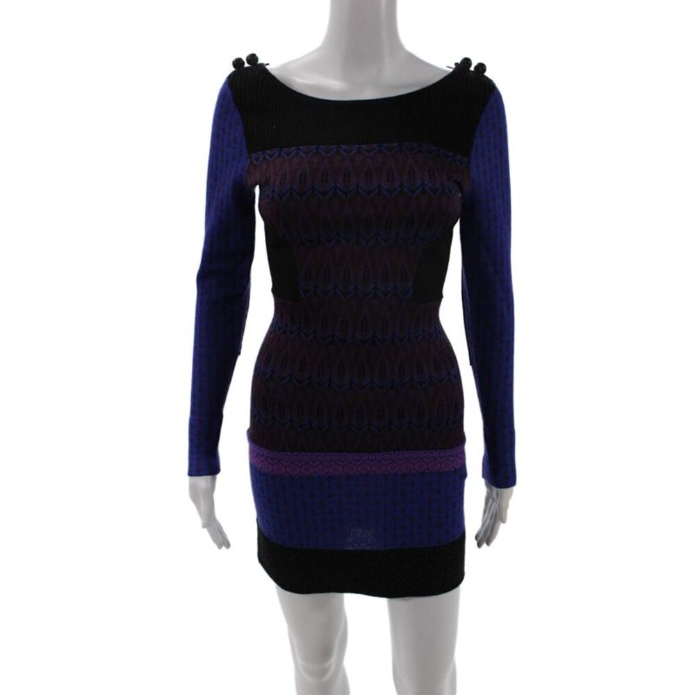 Plenty Women Bodycon Sweater Dress Black Long Sleeve Size PP